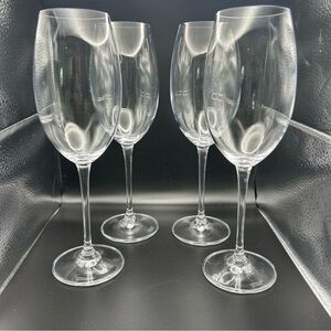 CRYSTALITE BOHEMIA CRYSTAL CLEAR ELEGANT SET OF 4 WINE GLASSES 9” EXCELLENT COND